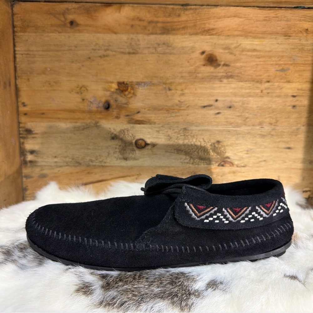 Minnetonka Black Suede Women’s Loafers - Picture 7 of 10